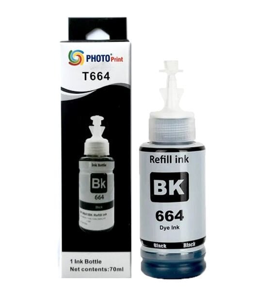 Epson 664 T6641 L210 Uyumlu Siyah İthal Muadil Mürekkep 70 ML