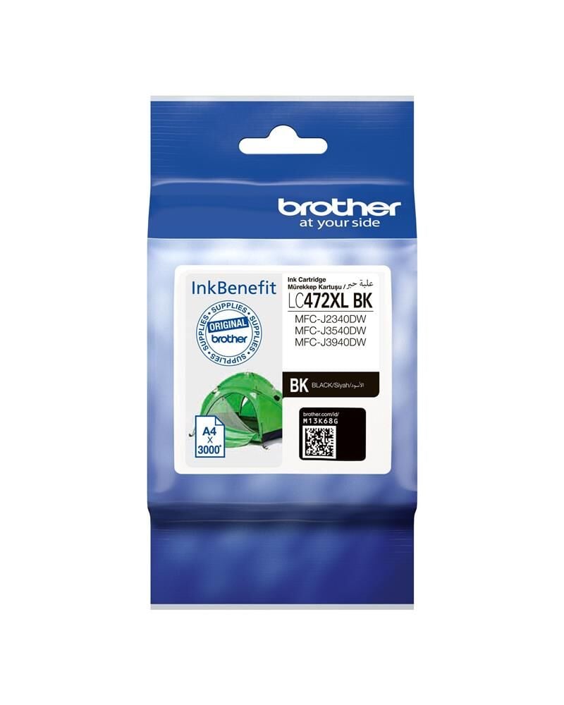 Brother LC472XLBK Black ORİJİNAL Siyah 3.000 Sayfa Kartuş MFC-J2340/J3540/J3940