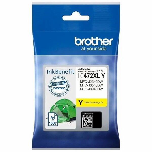 Brother LC472XLY Yellow ORİJİNAL Sarı 1.500 Sayfa Kartuş MFC-J2340/J3540/J3940