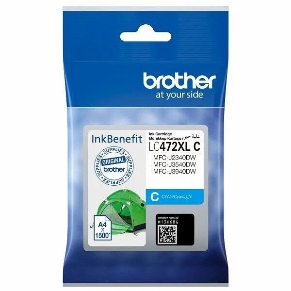 Brother LC472XLC Cyan ORİJİNAL Mavi 1.500 Sayfa Kartuş MFC-J2340/J3540/J3940