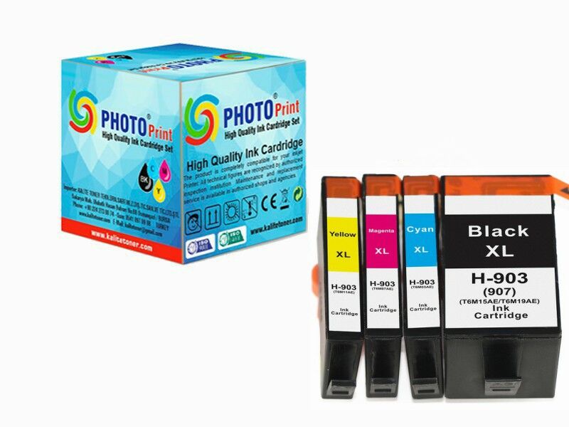 Photo Print Hp Officejet Pro 6950 903XL 4 Renk Yüksek Kapasiteli Muadil Kartuş Seti 825 Sayfa