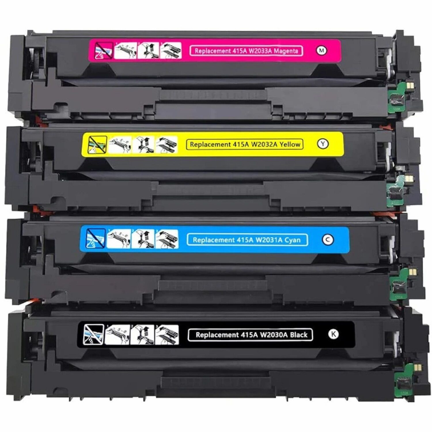 HP 415A CHİPSİZ M478f/M478fdn/M478fn Yazıcı 4 Renk Muadil Toner Takım 2400 Sayfa