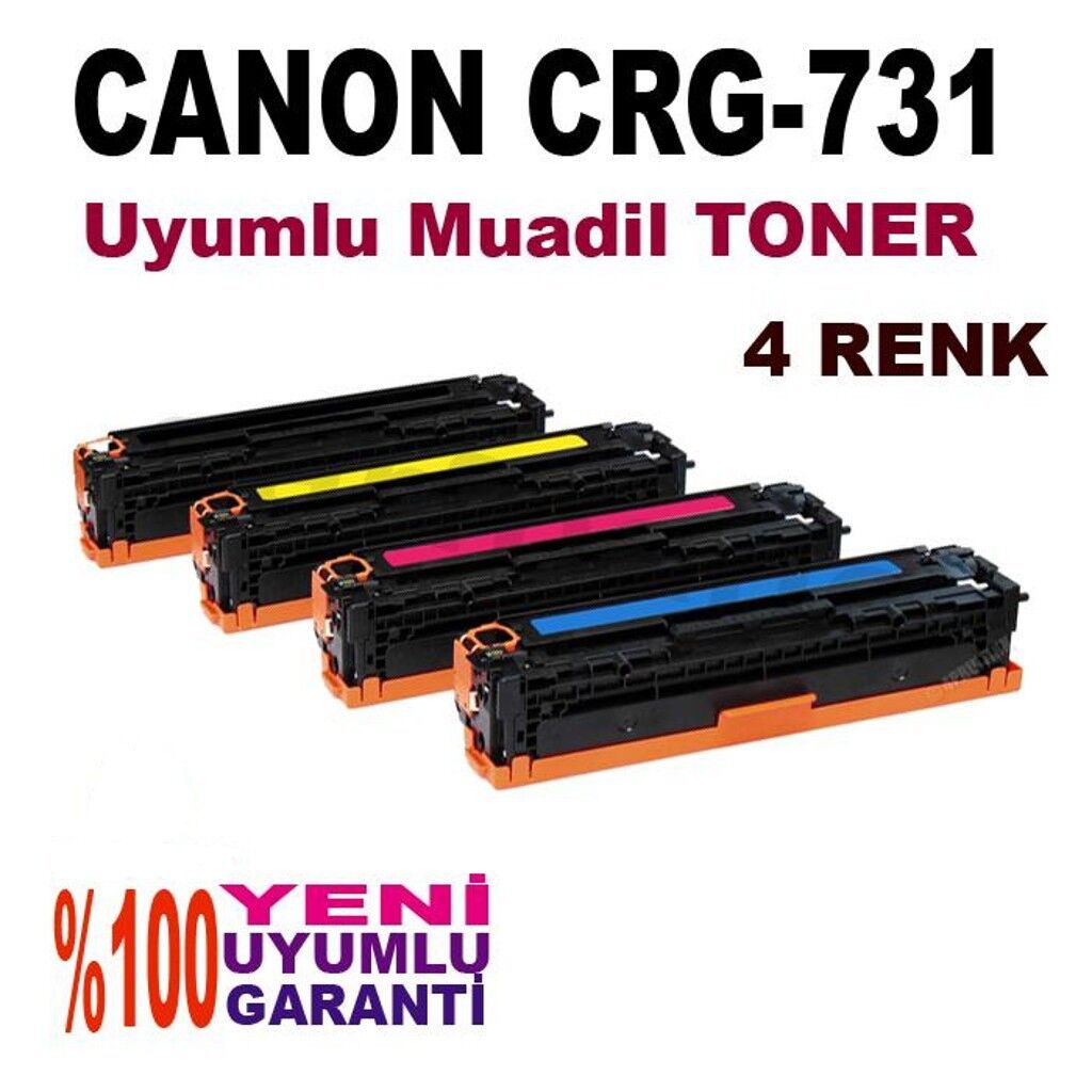 Canon MF8230, MF8280CW Uyumlu 4 Renk Muadil Toner Kartuş CRG-731