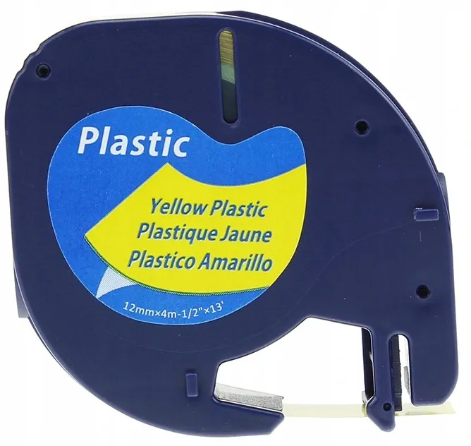 Puun Dymo Letratag 59423 91202 Plastik Sarı Etikete Siyah S0721620 12MM x 4m Muadil