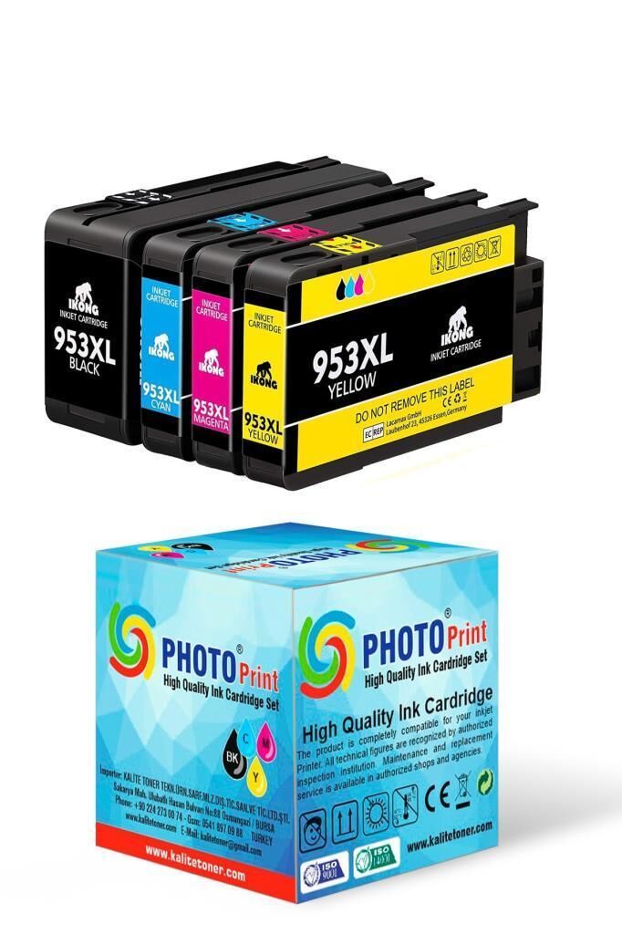 PhotoPrint HP 953XL Uyumlu 4 Renk Muadil Kartuş Seti