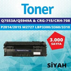 Canon Lasershot LBP-3300 CRG-708 Chipli İthal Muadil Toner 3.000 Sayfa