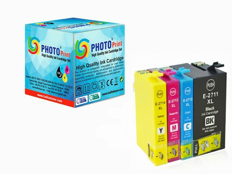 Epson 27XL / T2711XL / Work Force WF-3620 / WF-3640 / WF-7110 / WF-7610 / WF-7620 4 renk Muadil Kartuş seti