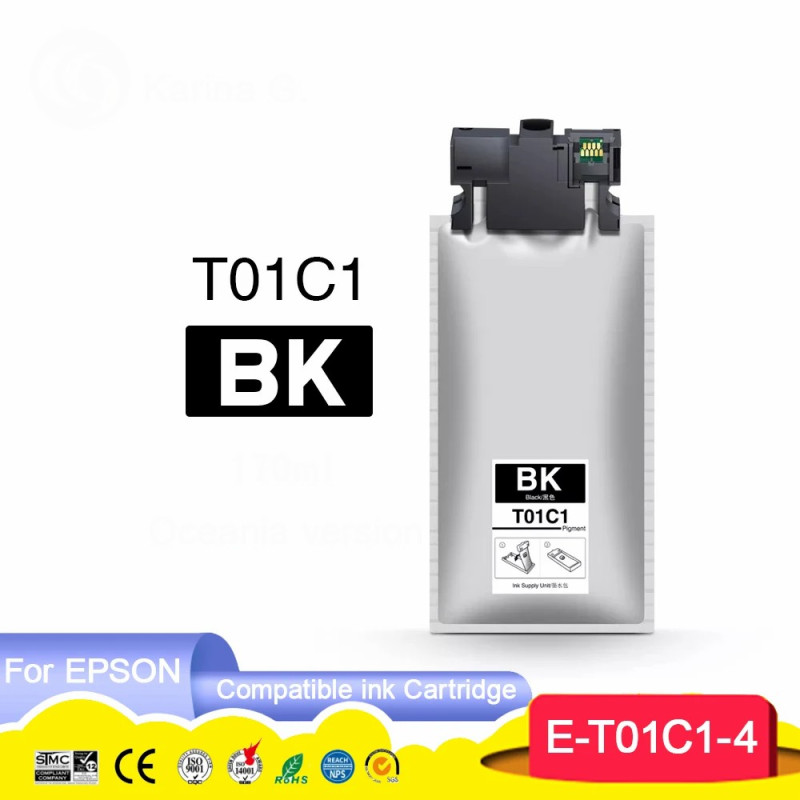 Epson T01C1 C13T01C100 Workforce Pro WF-C529 WF-C579 Siyah Muadil Bk Kartuş 10.000 Sayfa