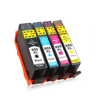 HP 655XL Deskjet Ink Advantage 6525  Yüksek Kapasiteli 4 Renk Muadil Kartuş Seti 4615 4625 5525 3525 6625