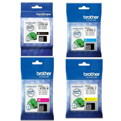 Brother MFC-J3940DW LC472XL 4 Renk Orijinal  Kartuş Seti  Siyah 3000 Sayfa Renkliler 1500 Sayfa
