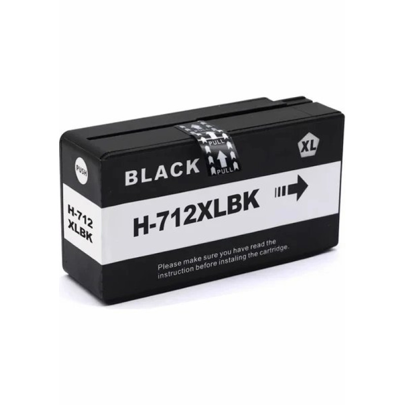 Hp DesignJet T230 24-in Printer 712 Siyah İthal Muadil Kartuş / 1.000 Sayfa
