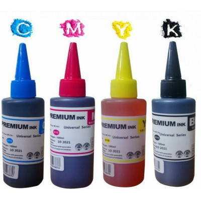 Premium®  Epson L310,L355,L365,L382,L386,L455 Uyumlu 4 Renk Kaliteli Mürekkep Seti 4 x 100 ml