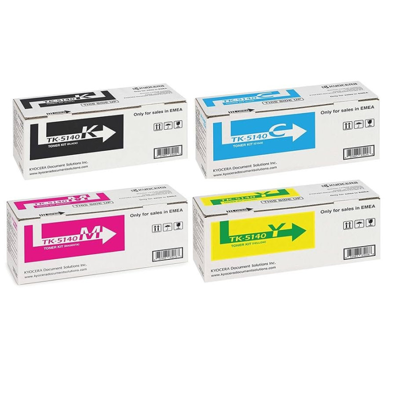 Kyocera ECOSYS M6530cdn TK-5140 Chipli 4 Renk İthal Muadil Toner Seti - Siyah 7.000 Sayfa / Renkliler 5.000 Sayfa