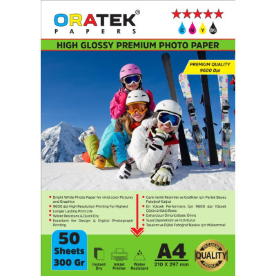 Canon Maxify GX3092  Fotoğraf Kağıdı A4 Premium Parlak 300 gr.50 Adet