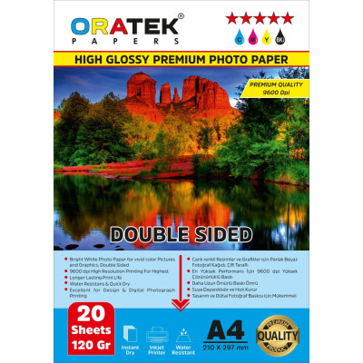Canon Pixma G4470  Fotoğraf Kağıdı A4 Premium Parlak 120 gr 20 Adet