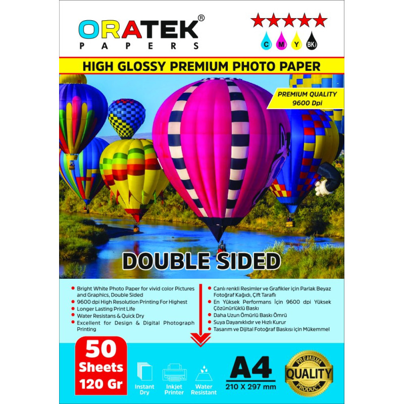 Epson 112 L6550 Fotoğraf Kağıdı A4 Premium Parlak Çift Taraflı 120 gr 50 Adet