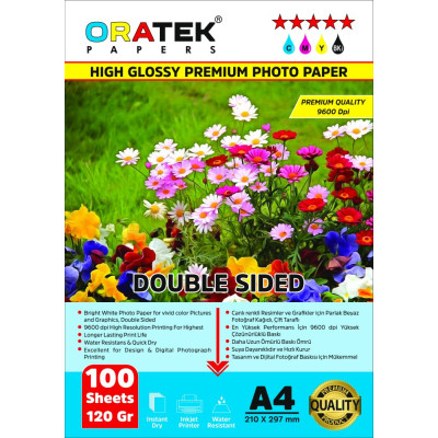 Canon E484 Yazıcı için Pg-46 Cl-56 Fotoğraf Kağıdı A4 Premium Parlak 120 gr 100 Yp