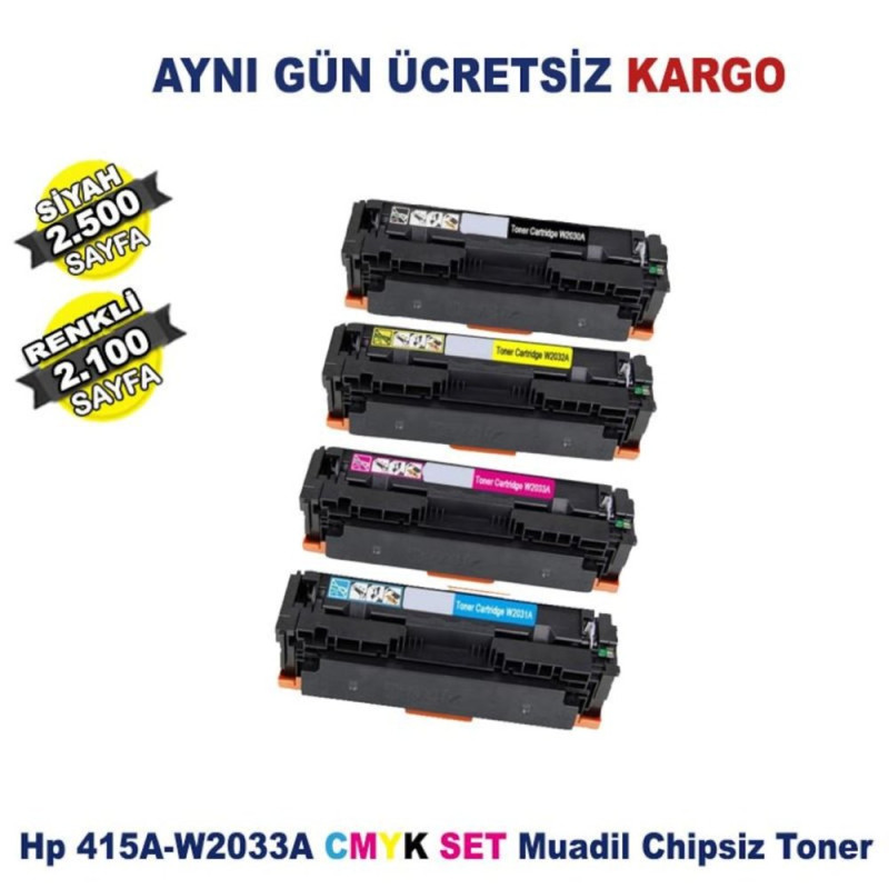 Hp ColorLaserJetPro 415A|M479DN|M479DW 1 SET Çipsiz Muadil Toner