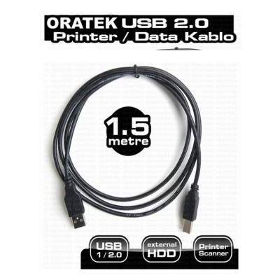 Hp LaserJet Pro M305dn 1.5 Metre Yazıcı Kablosu - USB A To B Printer Cable | Tüm Markalara Uyumludur. 1.5mt