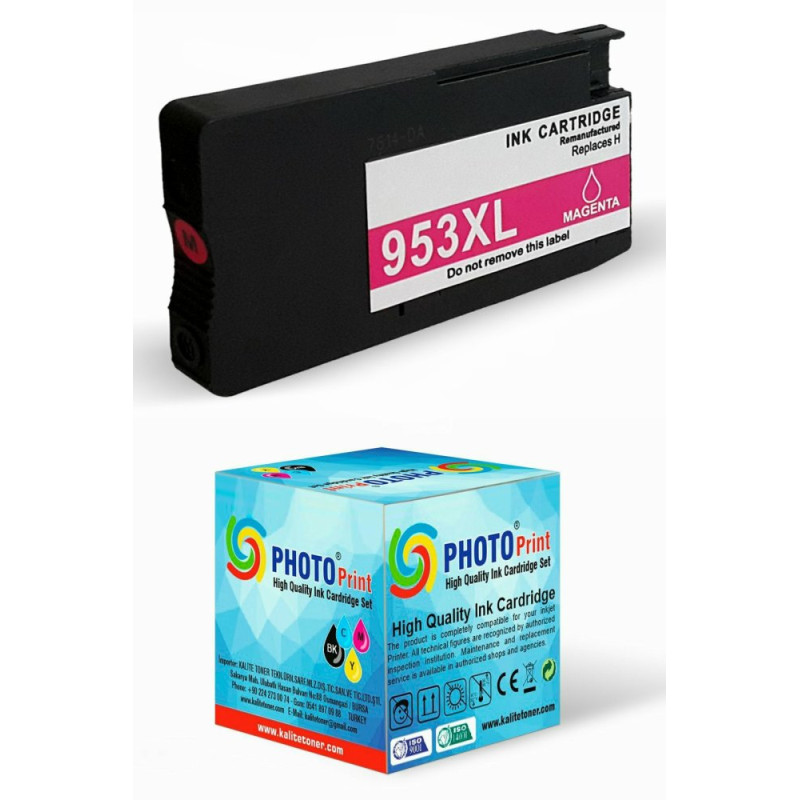 Photo Print 953XL F6U17AE 7720 Uyumlu Kırmızı Muadil Kartuş 1.500 Sayfa