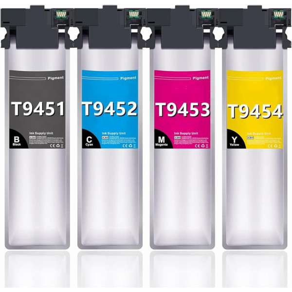 Epson T9451-T9452-T9453-T9454  100 ml X 4 Renk Muadil Kartuş Takım 5K  5.000 Sayfa