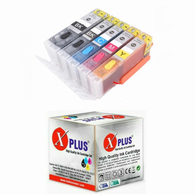 Photo Print Canon Pixma İx6850 PGI-550XL CLI-551XL Uyumlu Kolay Dolan (Dolabilen Tıpalı Otoreset) Kartuş Seti - 5 Renk (Tam Dolu)