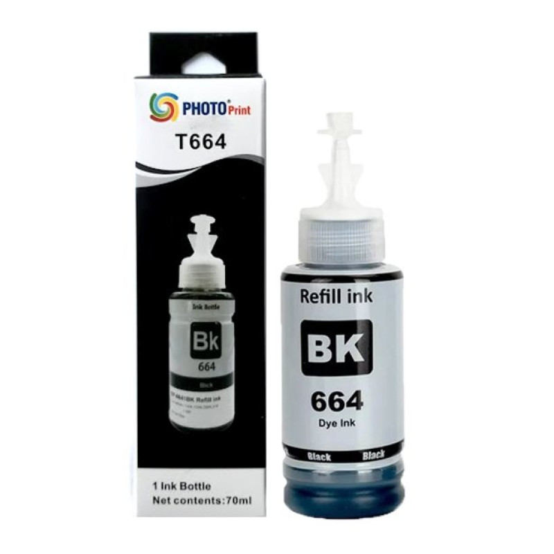 Epson ECOPRINT L300  664 T6641 Uyumlu Siyah Muadil Mürekkep 70 ML