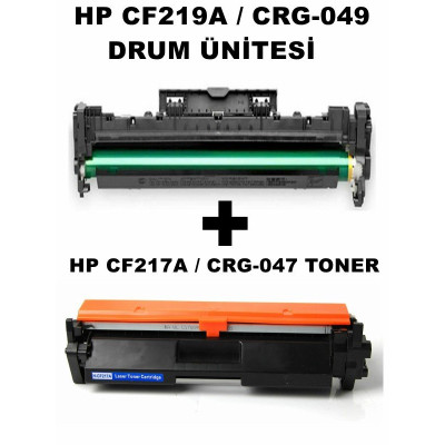 PP HP M102 CF217A 17A ÇİPLİ İthal Muadil Siyah Toner 1.600 Sayfa + HP CF219A / CRG-049 Muadil Drum Ünitesi 12.000 Sayfa 2 li SET