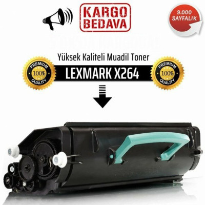 Lexmark X363DN  Chipli İthal Muadil Toner 9.000 Sayfa