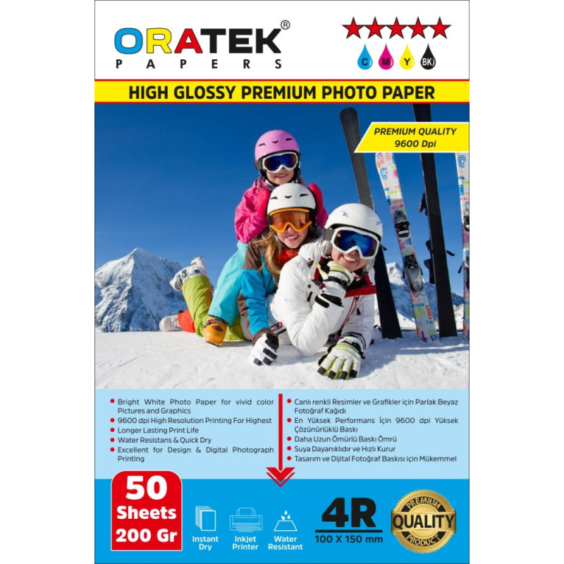 Epson Ecotank L200 Fotoğraf Kağıdı 10X15 cm Premium Parlak 200 gr 50 Adet