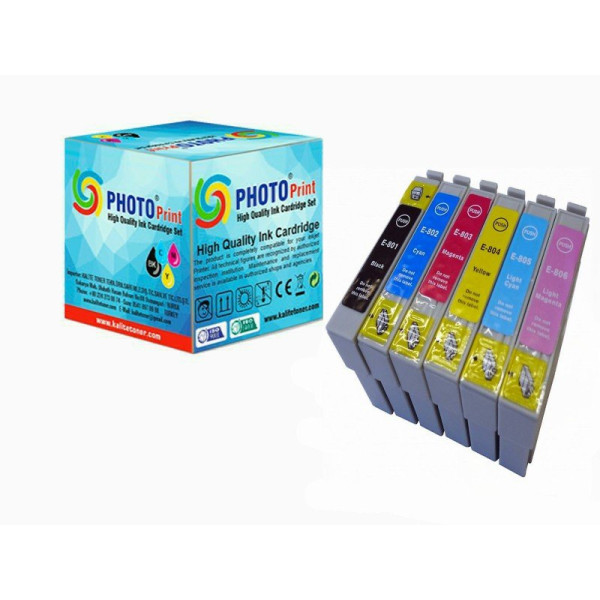 Epson RX560 T0801-T0802-T0803-T0804-T0805-T0806  6 Renk Muadil Kartuş Seti 500 sayfa