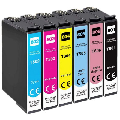 Epson T0801-T0802-T0803-T0804-T0805-T0806  6 Renk Muadil Kartuş Seti 500 sayfa