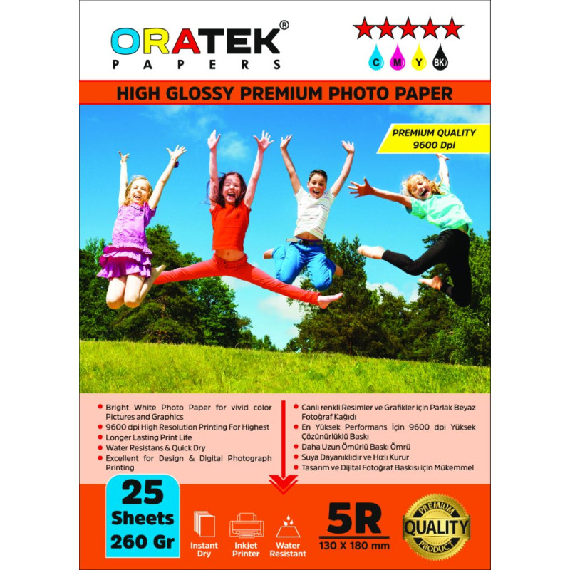 Brother Yazıcılar için Evertday  Premium Parlak 13x18cm Fotoğraf kağıdı 260 gr. 25 Adet