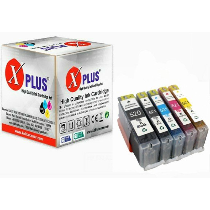XPlus® Pixma  PGI-520XL / CLI -521XL  5 Renk Muadil Kartuş Seti 500 sayfa