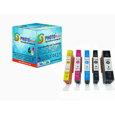Photo Print® Pixma iP4700 PGI-520XL / CLI -521XL  5 Renk Muadil Kartuş Seti 500 sayfa