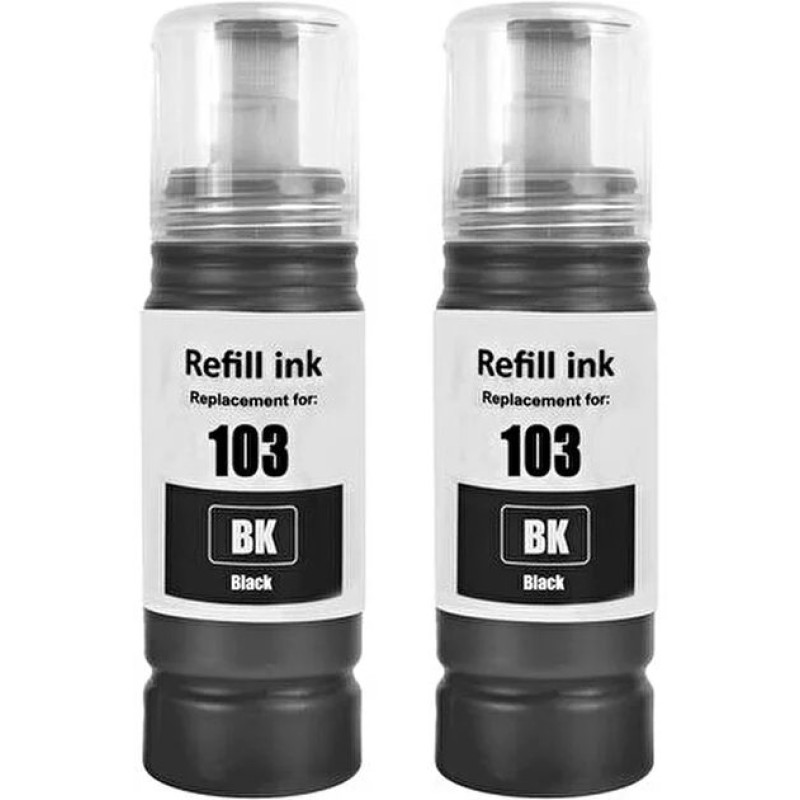 Epson 103 L3110 Uyumlu 2 Adet Siyah Muadil Mürekkep 70ml