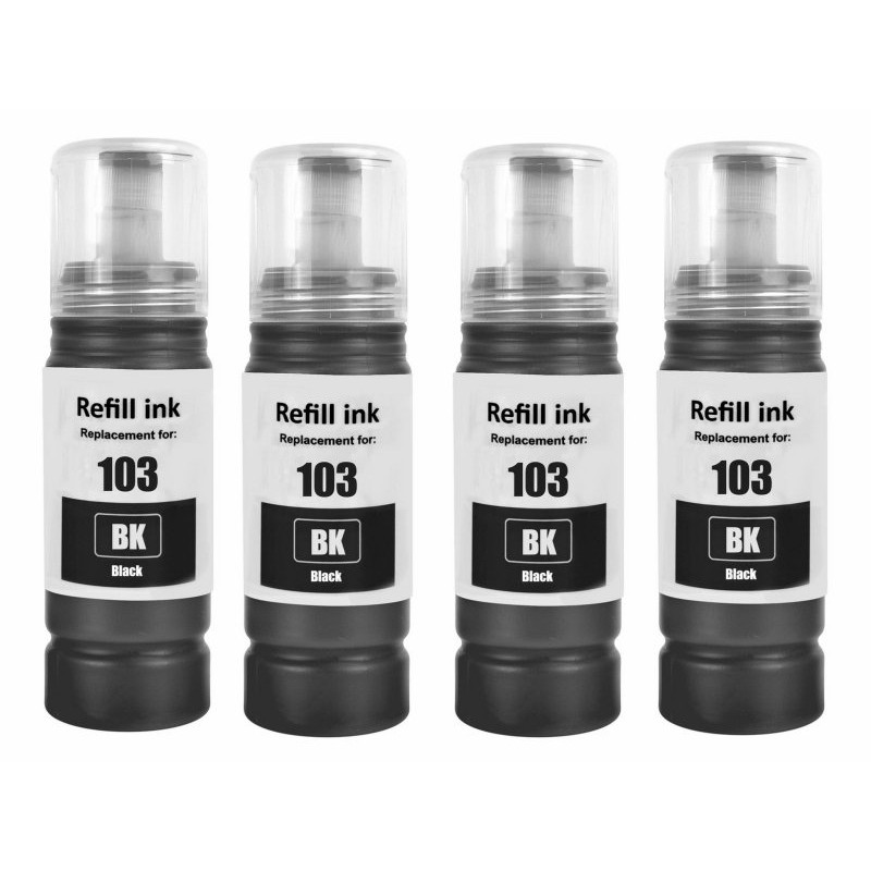 Epson 103 L3260 Uyumlu 4 Adet Siyah Muadil Mürekkep 70ml