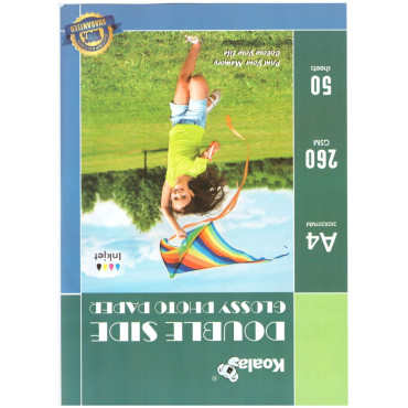 Canon Maxify GX4010 GI-46 ile uyumlu Premium Parlak Çift Taraflı double Side A4 Fotoğraf kağıdı 260 gr. 50 Adet