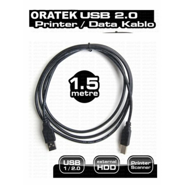 Canon GI-490 G2410 1.5 Metre Yazıcı Kablosu - USB A To B Printer Cable | Tüm Markalara Uyumludur. 1.5mt
