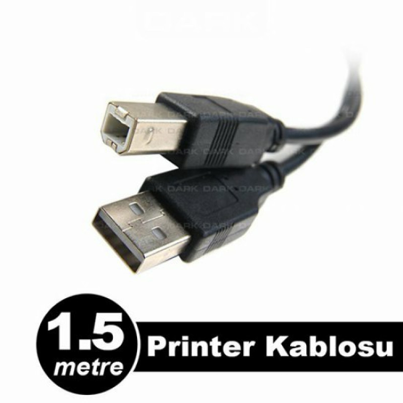 Epson 103 L3160 1.5 Metre Yazıcı Kablosu - USB A To B Printer Cable | Tüm Markalara Uyumludur. 1.5mt