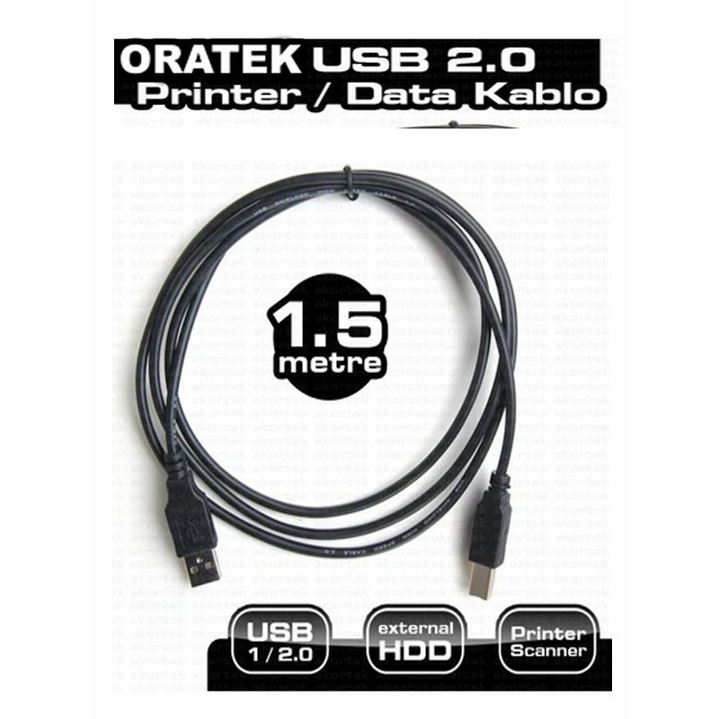 Canon GX1040 GI-46 1.5 Metre Yazıcı Kablosu - USB A To B Printer Cable | Tüm Markalara Uyumludur. 1.5mt