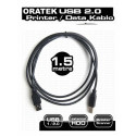 Epson EcoTank L386 T664 1.5 Metre Yazıcı Kablosu - USB A To B Printer Cable | Tüm Markalara Uyumludur. 1.5mt