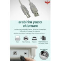 Epson T04D1 EcoTank ET-4850 1.5 Metre Yazıcı Kablosu - USB A To B Printer Cable | Tüm Markalara Uyumludur. 1.5mt
