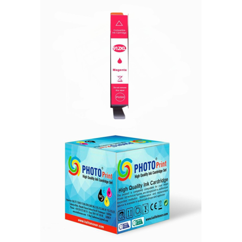 Photo Print 912XL-917XL 3YL82AE 8024e All-in-One Kırmızı Muadil Kartuş 825 Sayfa