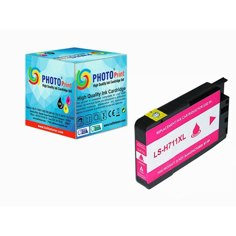 Photo Print® 711XL Kırmızı CZ131A Hp Designjet T120 / T520 Muadil Kartuş 1.000 sayfa