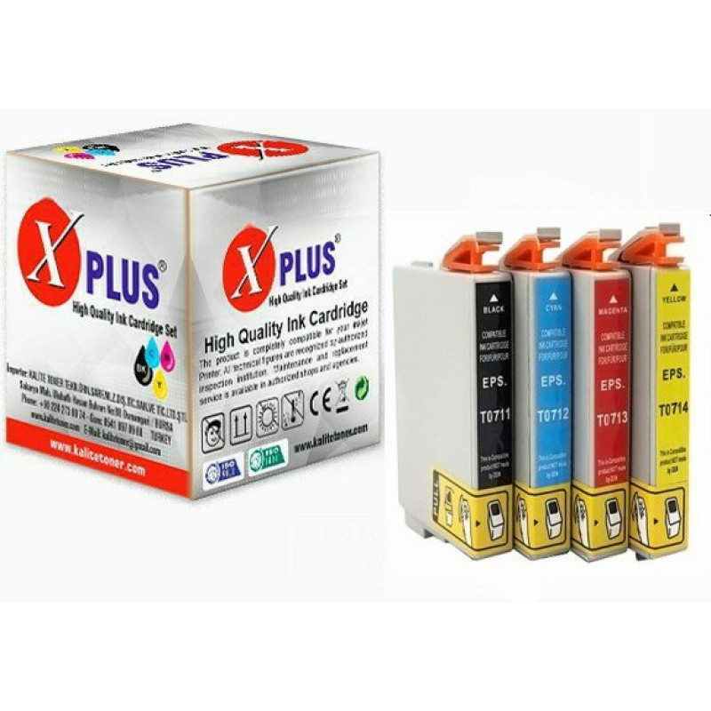 XPlus® Stylus Office BX310 T0711 T0712 T0713 T0714  4 Renk Muadil Kartuş Seti 500 sayfa