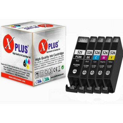 XPlus®  Pixma İp4850  Kartuş Set 5 Renk Takım Muadil Yüksek Kapasite 525XL-526XL 500 sayfa